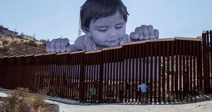 Conmueve al mundo rostro de niño tecatense en mural fronterizo