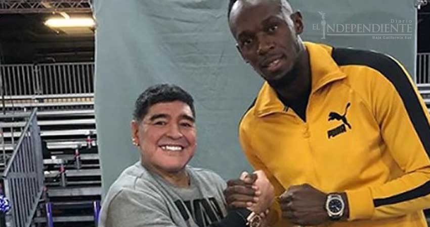 Bolt presume convivencia con Maradona y Mourinho
