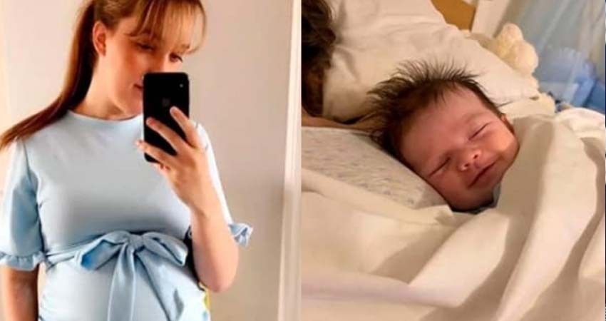 Bebé se despide de su mamá fallecida durante el parto con hermosa sonrisa