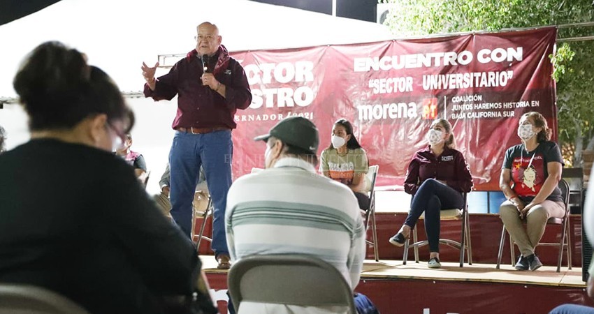 Gobierno estatal de Morena sumará esfuerzos para que UABCS pueda recibir a más estudiantes: Víctor Castro