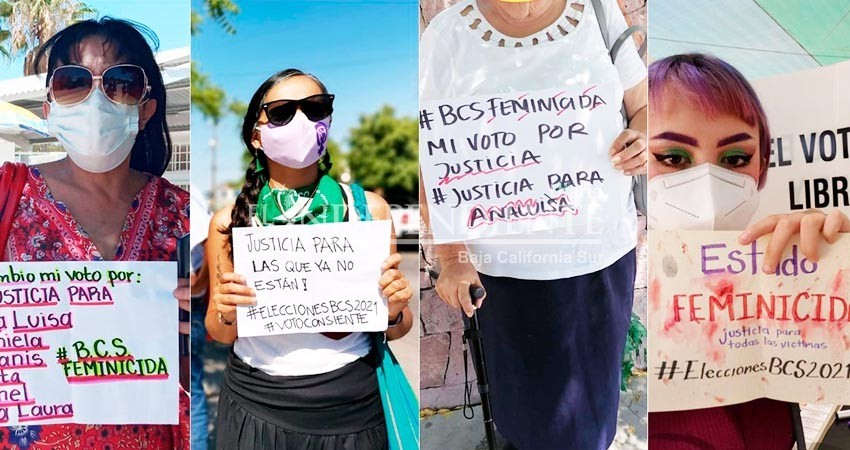 Feministas protestan en casillas electorales; autoridades retiran sus mensajes en tiempo récord