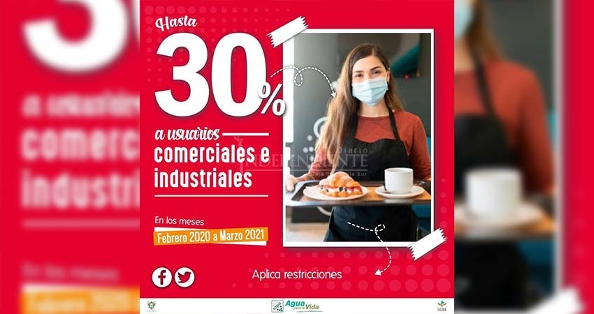 Ofrece OOMSAPAS La Paz hasta un 30% de descuento a usuarios comerciales e industriales