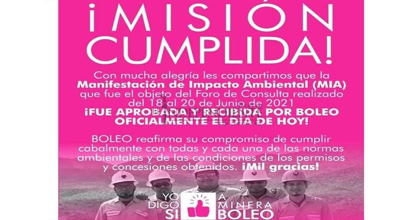 Celebra minera El Boleo autorización de impacto ambiental; Semarnat guarda silencio