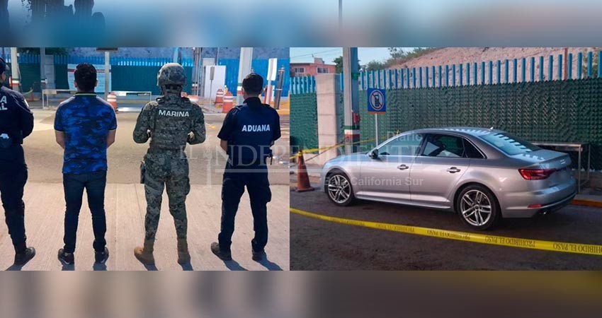 Aseguran en Pichilingue policía estatal y marina, vehículo con reporte de robo