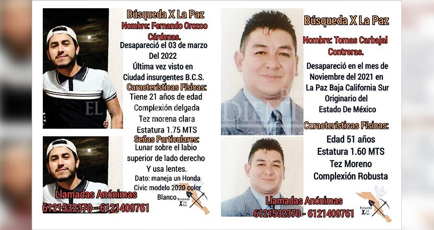 Aumenta la lista de desaparecidos en La Paz