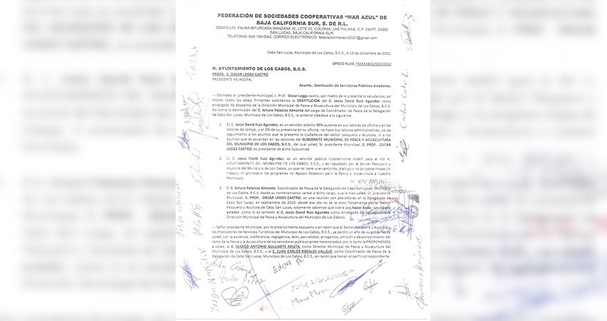 Cooperativa pesquera pide renuncia de Director de Pesca Municipal, David Ruiz