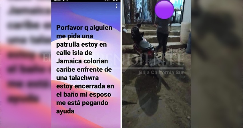 Por redes sociales mujer pide auxilio, su esposo la estaba golpeando