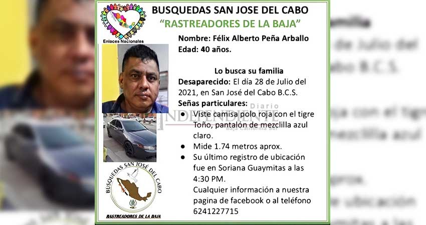 No paran las desapariciones en SJC; reportan como desaparecido a Félix Peña Arballo
