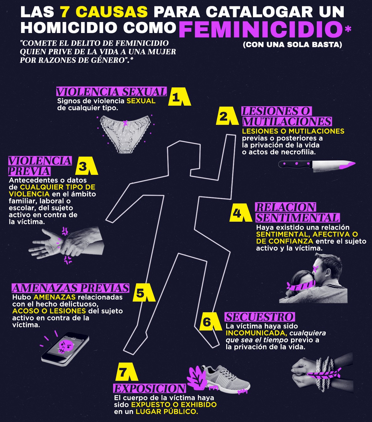 LAS 7 CAUSAS PARA CATALOGAR UN FEMINICIDIO