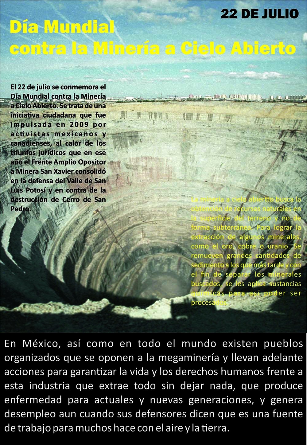 DIA MUNDIAL CONTRA LA MINERIA CIELO ABIERTO