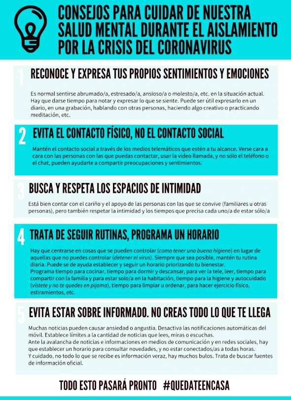 CONSEJOS PARA CUIDAR DE NUESTRA SALUD MENTAL