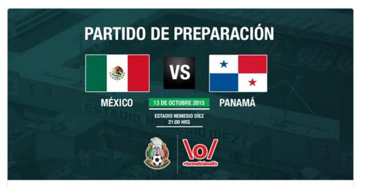 Amistoso entre México y Panamá se jugará en el Nemesio Díez