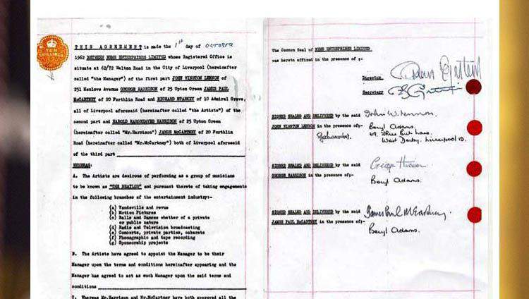 Contrato de 1962 que catapultó a The Beatles saldrá a subasta