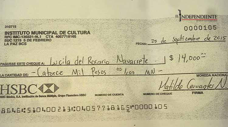 Acusan a exdirectora de Cultura La Paz de entregar 25 cheques de forma irregular Acusan a exdirectora de Cultura La Paz de entregar 25 cheques de forma irregular