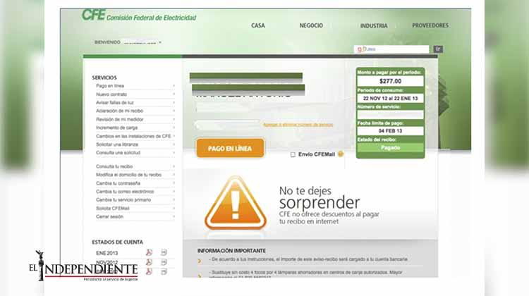 Alerta CFE sobre fraudes cibernéticos Alerta CFE sobre fraudes cibernéticos