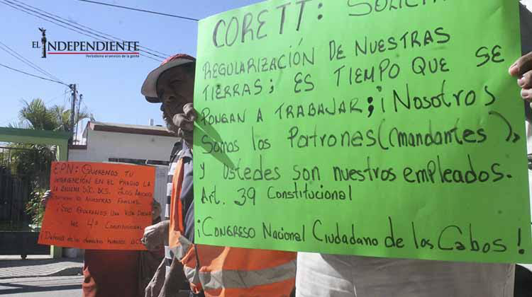 Colonos de la Ballena se manifiestan en oficinas de CORETT