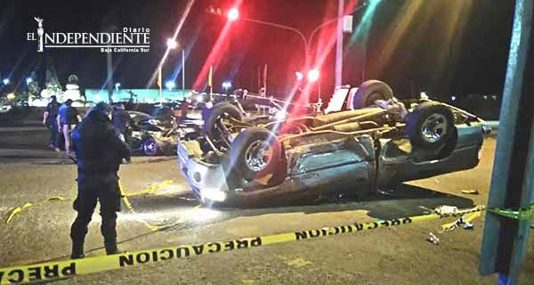 Dos personas y un “chivito” lesionados tras volcadura