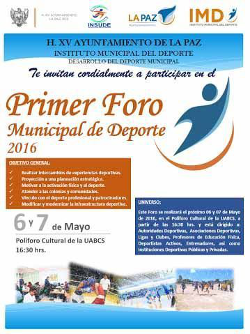Anuncian 1er Foro Municipal del Deporte Anuncian 1er Foro Municipal del Deporte