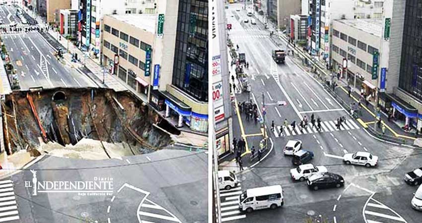 Japoneses reparan socavón en una semana; ¿en México, cuánto? Japoneses reparan socavón en una semana; ¿en México, cuánto?