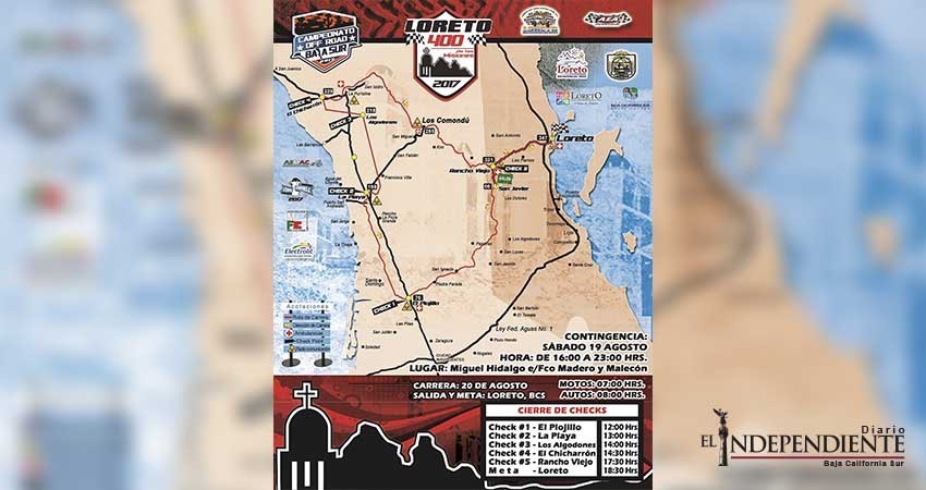 Todo listo para la Tradicional Carrera “Loreto 400” Todo listo para la Tradicional Carrera “Loreto 400”
