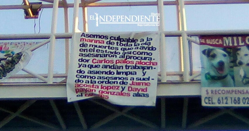 Tres nuevas narco mantas aparecen en La Paz