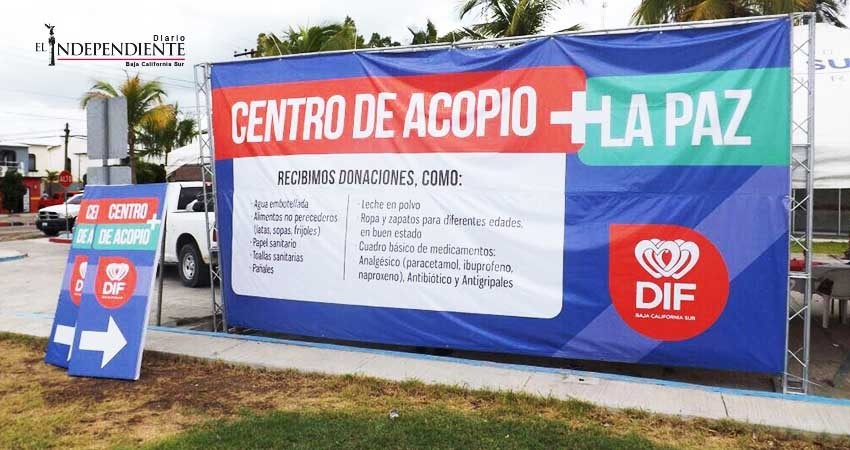 Continúan abiertos centros de acopio en La Paz y Los Cabos para damnificados