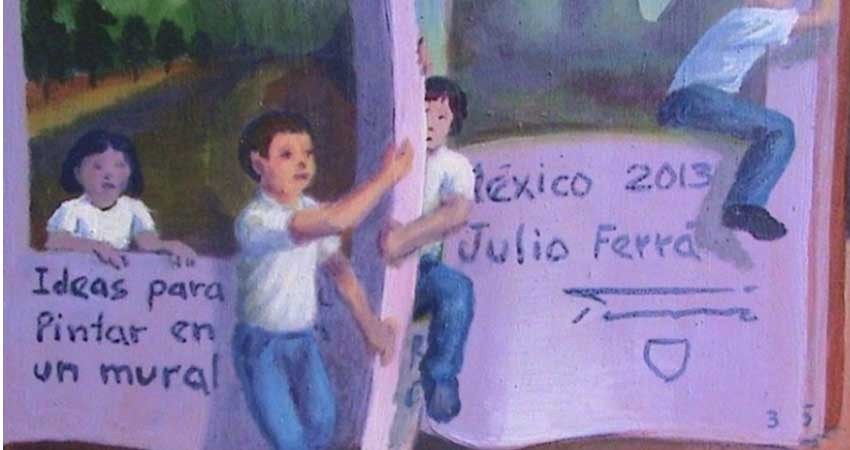 Denuncia que IMJUVE cubre mural para colocar retratos de sus directores