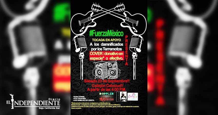 Hoy, tocada por acopio para damnificados en México en callejón de La Paz Hoy, tocada por acopio para damnificados en México en callejón de La Paz