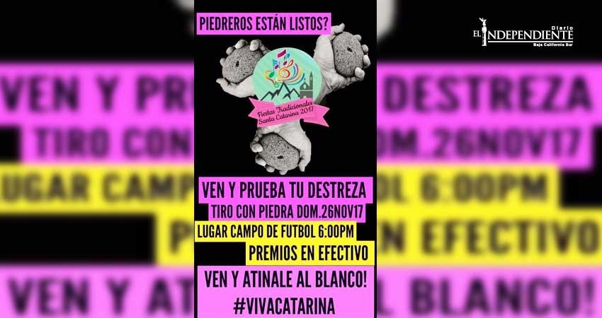 Anuncian competencia de “tiro con piedra” durante festividades de Santa Catarina Anuncian competencia de “tiro con piedra” durante festividades de Santa Catarina