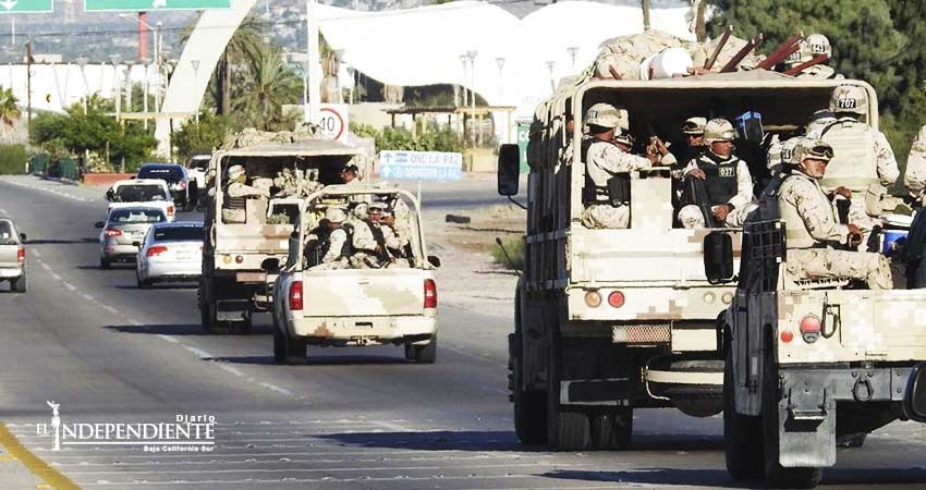 Arriban 750 militares más al municipio de La Paz Arriban 750 militares más al municipio de La Paz