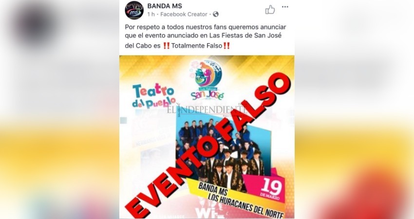 Desmiente Banda MS al Ayto de Los Cabos, asegura que no se presentarán en las fiestas