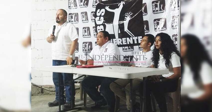 Iremos solos sin alianzas por convicción: BCS Coherente Iremos solos sin alianzas por convicción: BCS Coherente