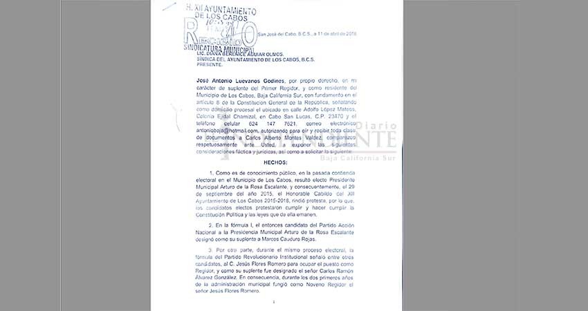 Sindicatura recibe denuncia por violación a derechos político-electorales de suplentes de ediles Sindicatura recibe denuncia por violación a derechos político-electorales de suplentes de ediles