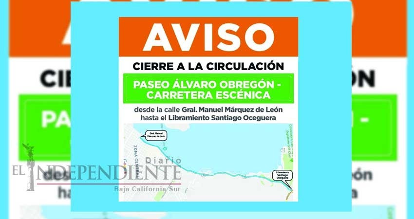 Cerrarán parte del malecón este fin de semana por eventos deportivos en La Paz Cerrarán parte del malecón este fin de semana por eventos deportivos en La Paz
