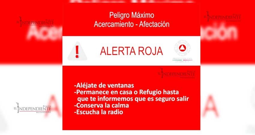 Declaran alerta roja en Los Cabos Declaran alerta roja en Los Cabos