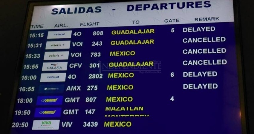 45 vuelos fueron cancelados a Los Cabos por Bud 45 vuelos fueron cancelados a Los Cabos por Bud