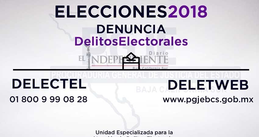 Crea PGJE líneas “Delectel y Delectweb” para denunciar delitos electorales Crea PGJE líneas “Delectel y Delectweb” para denunciar delitos electorales