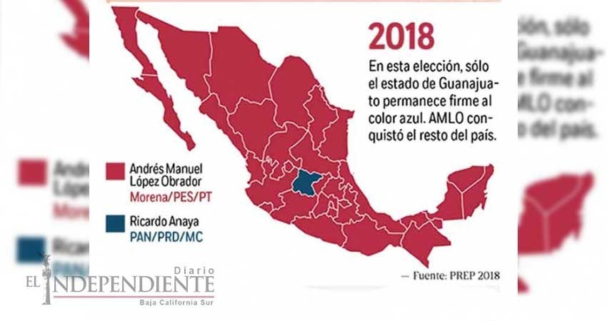 México se tiñe de guinda; Morena conquista congresos, gubernaturas y alcaldías México se tiñe de guinda; Morena conquista congresos, gubernaturas y alcaldías