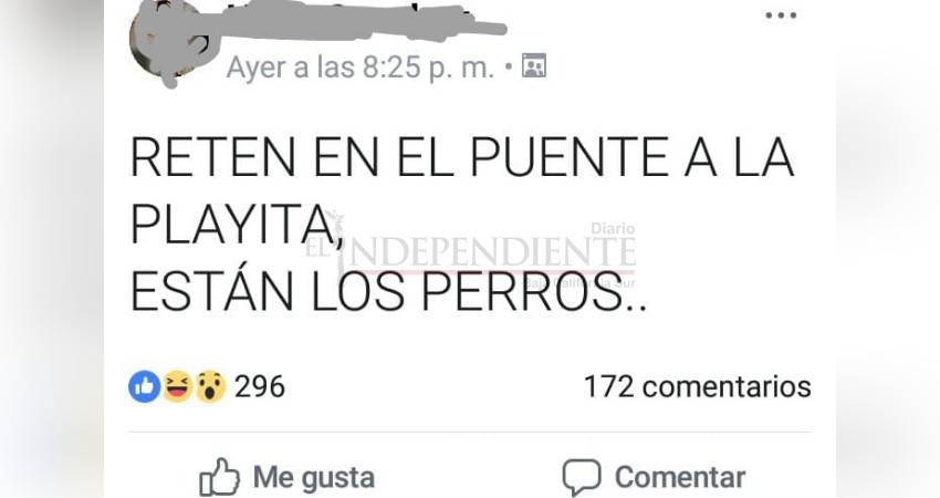 Usuarios de redes sociales continúan reportando la presencia de retenes y “alcoholímetro” en carretera Usuarios de redes sociales continúan reportando la presencia de retenes y “alcoholímetro” en carretera