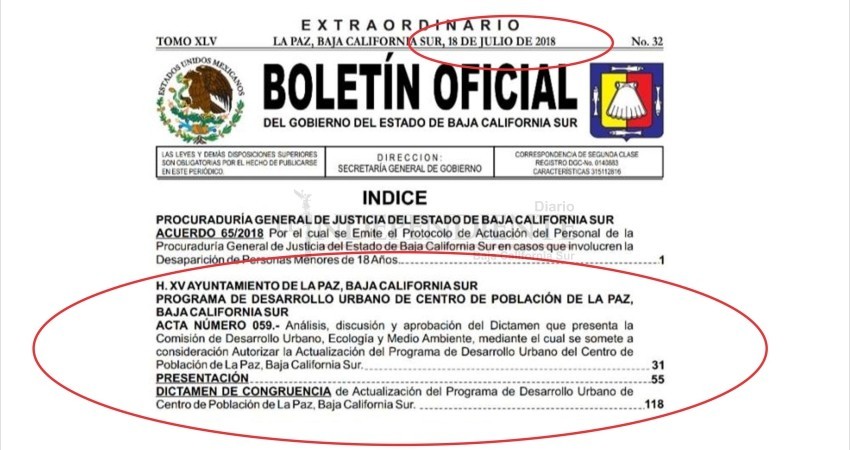 A pesar de señalamientos, se publicó el PDU La Paz en Boletín Oficial BCS