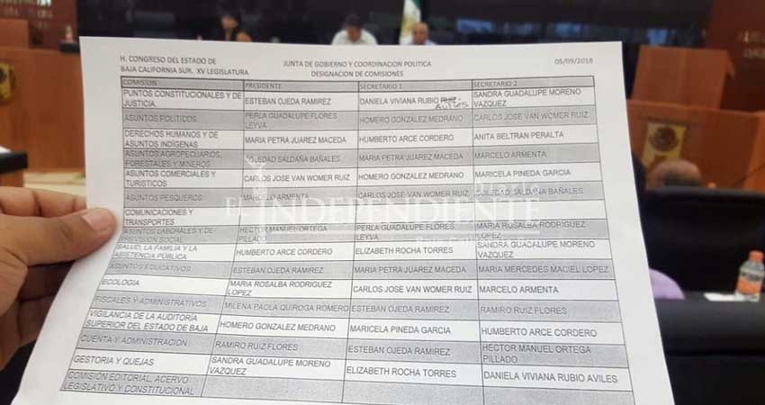 Aprueban comisiones del Congreso BCS Aprueban comisiones del Congreso BCS
