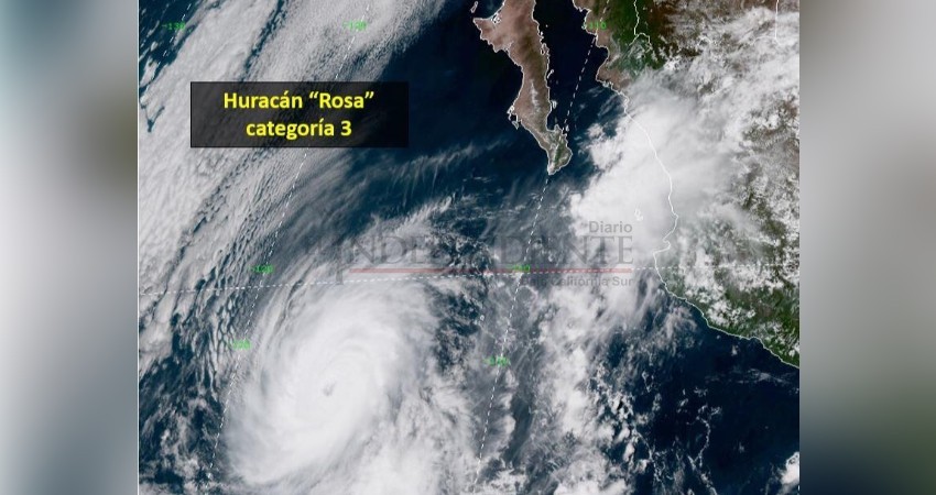 Huracán “Rosa” evoluciona a categoría 3; se ubica 915 km de CSL Huracán “Rosa” evoluciona a categoría 3; se ubica 915 km de CSL
