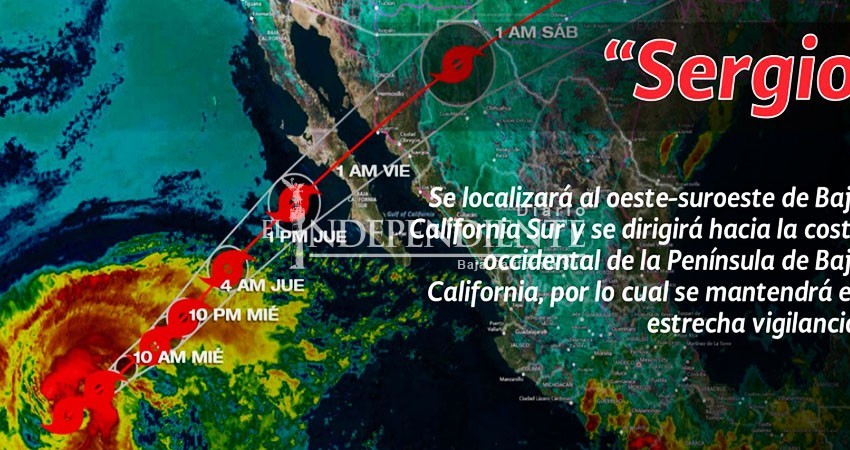 Avanza tormenta “Sergio” hacia Baja California Sur Avanza tormenta “Sergio” hacia Baja California Sur