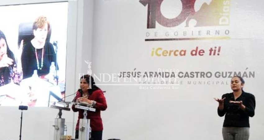 “Van 100 días de resultados y no me voy a cansar”, advierte alcaldesa de Los Cabos “Van 100 días de resultados y no me voy a cansar”, advierte alcaldesa de Los Cabos