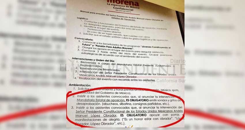 Ordena Morena a asistentes a abuchear a Gobernadores en eventos del Presidente AMLO Ordena Morena a asistentes a abuchear a Gobernadores en eventos del Presidente AMLO