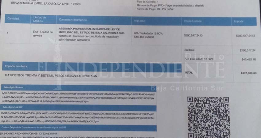 Pagó Congreso BCS los 337 mil pesos al proveedor afectado por “desfalco”