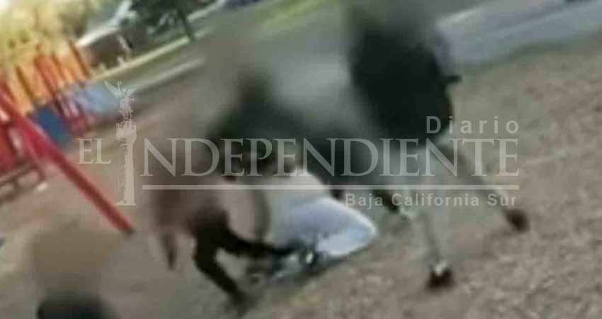 Mujer regaña a un grupo de niños y la golpean brutalmente