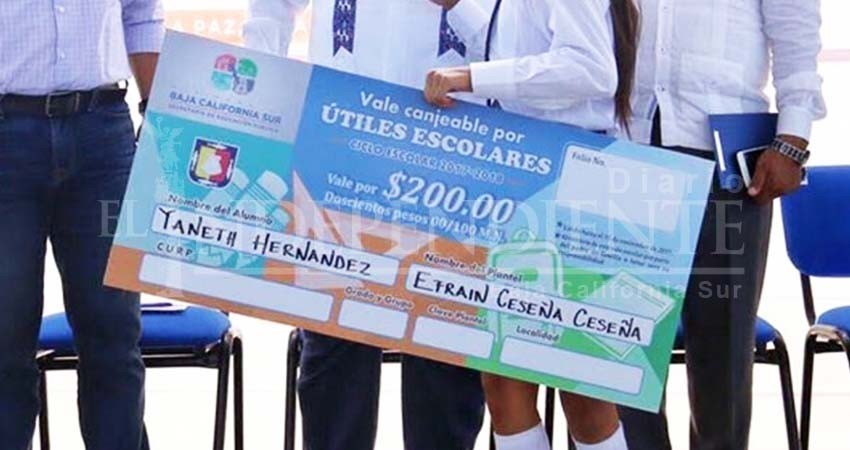 Inicia próxima semana entrega de vales escolares en Los Cabos: SEP Inicia próxima semana entrega de vales escolares en Los Cabos: SEP
