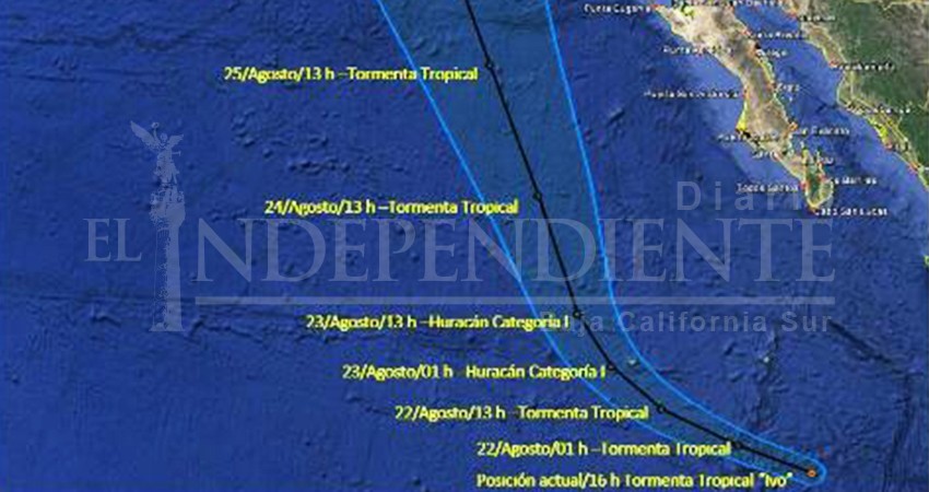 Se forma la Tormenta Tropical “Ivo” a 790 km de Cabo San Lucas