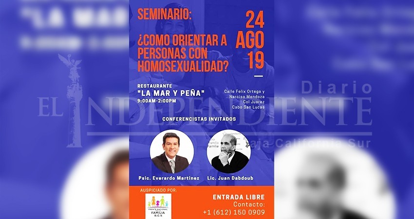 En contra el Colegio de Psicólogos de BCS contra terapias de conversión homosexual En contra el Colegio de Psicólogos de BCS contra terapias de conversión homosexual